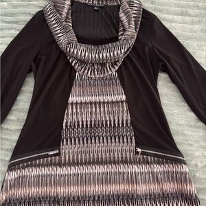 Coco Bianco Black and Silver Long Sleeve Dress